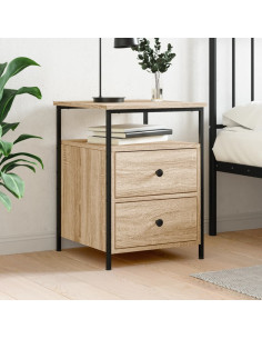 Comodino Rovere Sonoma 44x45x60 cm in Legno Multistrato