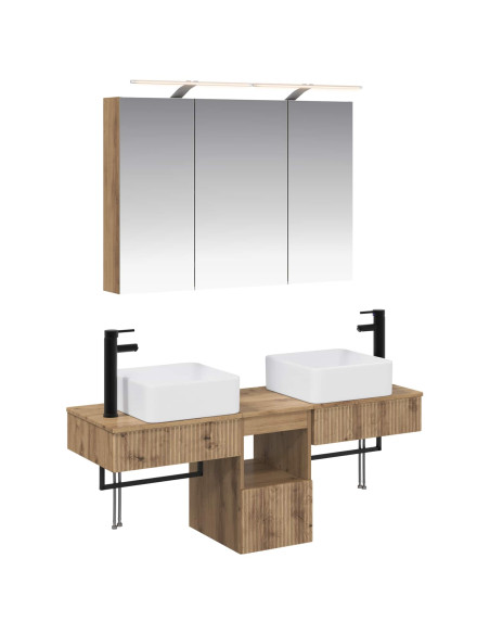 Set di Armadi da Bagno 4 pcs Rovere Artigianale