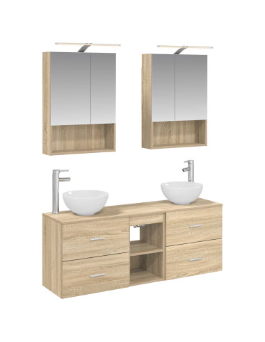Set di Armadi da Bagno 5 pcs Rovere Sonoma 50 x 14,5 x 70 cm