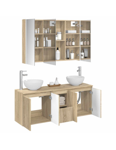 Set di Armadi da Bagno 4 pcs Rovere Sonoma 103,5 x 15,5 x 70 cm