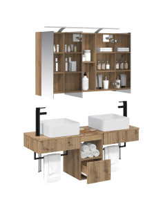Set di Armadi da Bagno 4 pcs Rovere Artigianale 2