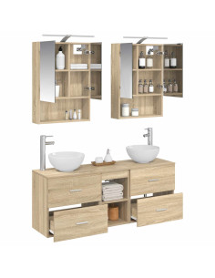 Set di Armadi da Bagno 5 pcs Rovere Sonoma 50 x 14,5 x 70 cm 2
