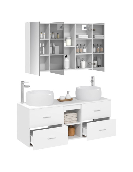 Set di mobili per il bagno 4 pcs Bianco