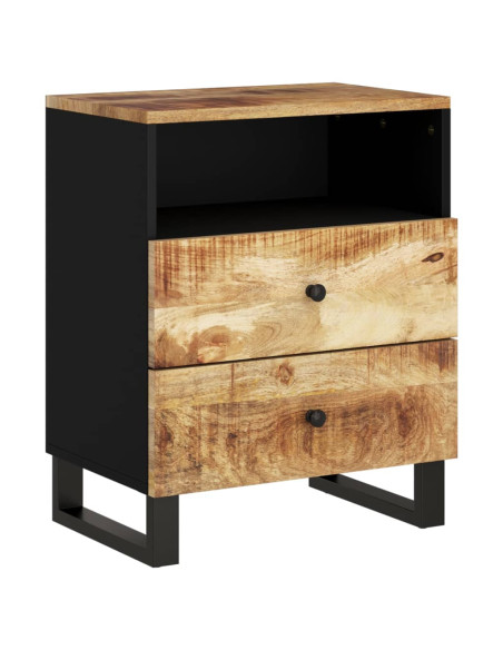 Comodino 50x33x62cm Legno Massello di Mango e Legno Multistrato