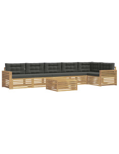 Set di divani da esterno 7 pcs Bianco e Antracite 2