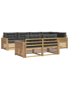 Set di divani da esterno 7 pcs Bianco e Antracite 2