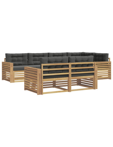 Set di divani da esterno 7 pcs Bianco e Antracite