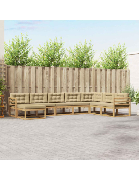 Set di divani da esterno 8 pcs Bianco e Beige