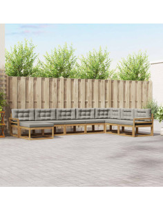 Set di divani da esterno 8 pcs Bianco e Grigio Chiaro