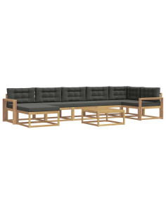 Set di divani da esterno 8 pcs Bianco e Antracite 2