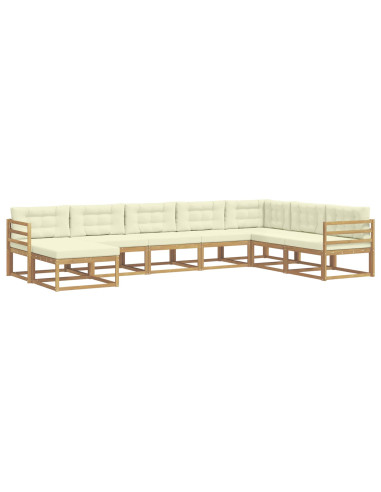 Set di divani da esterno 8 pcs Bianco e Crema