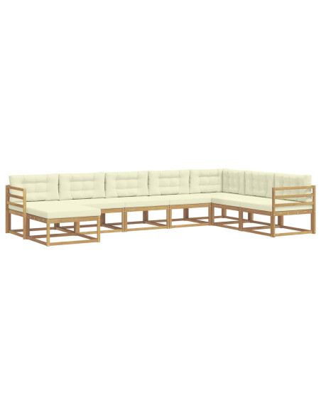 Set di divani da esterno 8 pcs Bianco e Crema