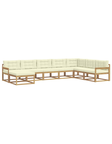Set di divani da esterno 8 pcs Bianco e Crema