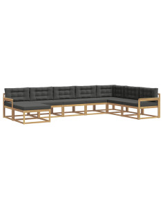 Set di divani da esterno 8 pcs Bianco e Antracite 2