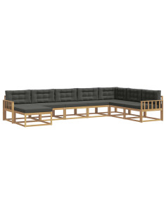 Set di divani da esterno 8 pcs Bianco e Antracite 2