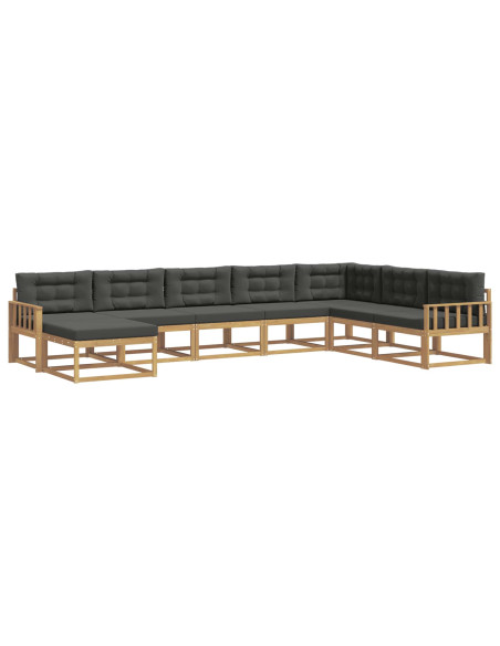 Set di divani da esterno 8 pcs Bianco e Antracite