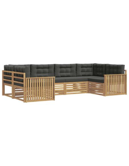 Set di divani da esterno 6 pcs Bianco e Antracite
