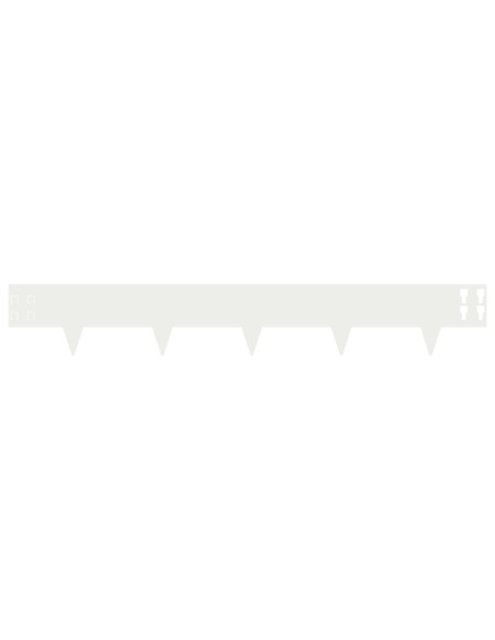 Bordura per Prato 20 pcs 100 x 15 cm Acciaio Bianco