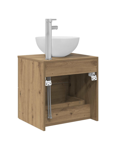 Mobiletto con Lavabo a Parete Rovere Artigianale