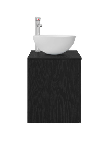 Mobile Lavabo da Parete Rovere Nero 49,5 x 41 x 64,5 cm