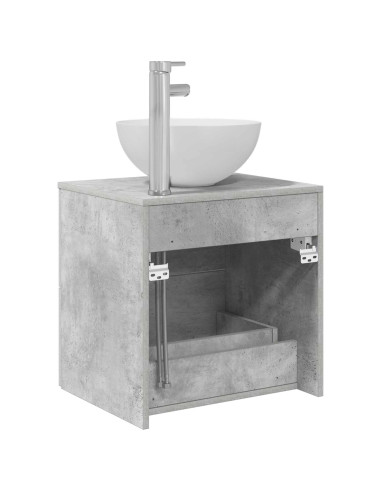 Mobile Lavabo da Parete Grigio Cemento 49,5 x 41 x 64,5 cm