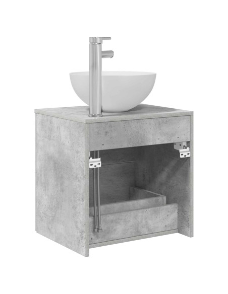 Mobile Lavabo da Parete Grigio Cemento 49,5 x 41 x 64,5 cm