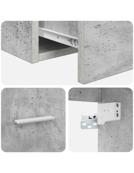 Mobile Lavabo da Parete Grigio Cemento 49,5 x 41 x 64,5 cm