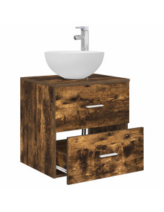 Mobile Lavabo da Parete Rovere Fumo 49,5 x 41 x 64,5 cm 2