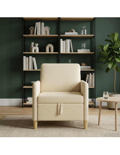 Divano con Storage Crema 72 x 78 x 87 cm Poliestere