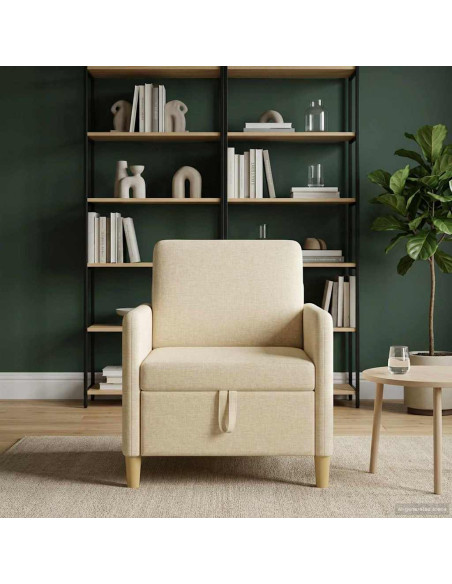 Divano con Storage Crema 72 x 78 x 87 cm Poliestere