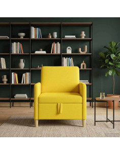 Divano con Storage Giallo Chiaro 72 x 78 x 87 cm Poliestere
