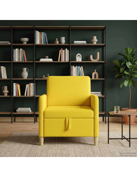 Divano con Storage Giallo Chiaro 72 x 78 x 87 cm Poliestere