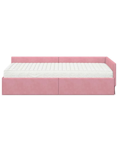 Struttura Letto Angolare con Materasso 2 pcs Grigio Velluto