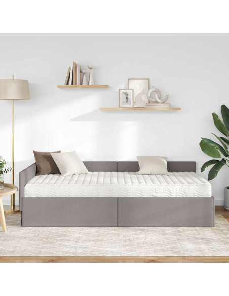Struttura Letto Angolare con Materasso 2 pcs Talpa Tessuto
