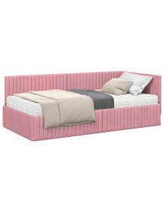 Struttura Letto Angolare con Materasso 2 pcs Grigio Velluto 2