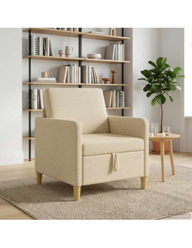 Divano con Storage Crema 72 x 78 x 87 cm Poliestere