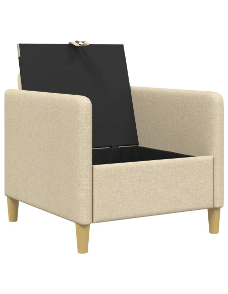 Divano con Storage Crema 72 x 78 x 87 cm Poliestere