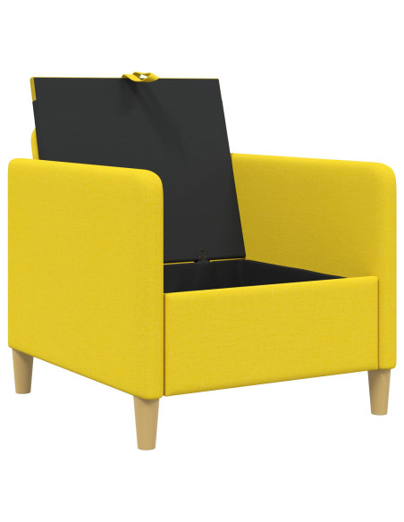 Divano con Storage Giallo Chiaro 72 x 78 x 87 cm Poliestere