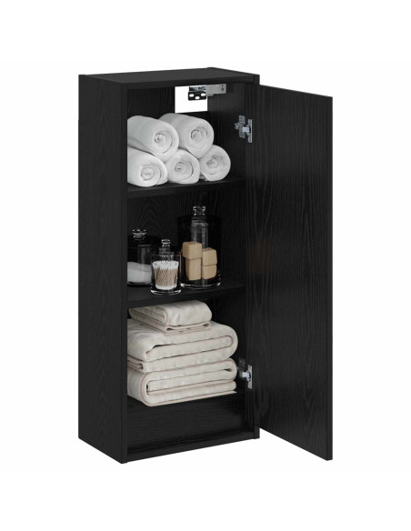 Mobile lavabo da parete Rovere Nero 35 x 20 x 81 cm