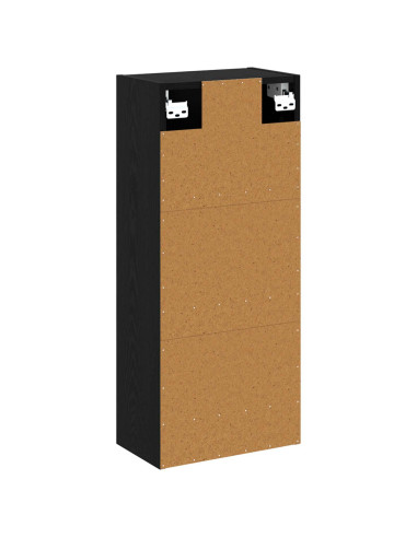 Mobile lavabo da parete Rovere Nero 35 x 20 x 81 cm
