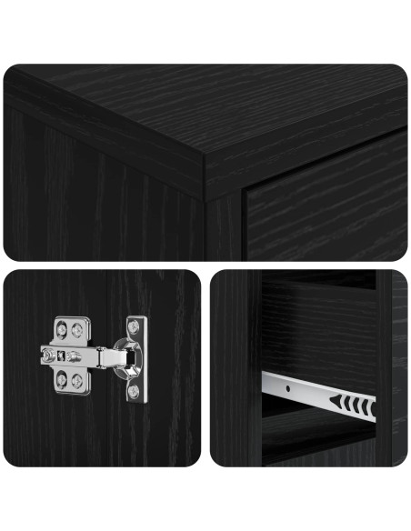 Mobile lavabo da parete Rovere Nero 35 x 20 x 81 cm