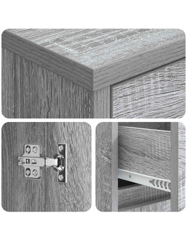 Mobile lavabo da parete Sonoma grigio 35 x 20 x 81 cm