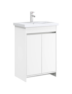Mobiletto da Bagno Sotto Lavabo Bianco 56 x 37,5 x 81 cm 2