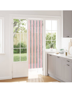 Tenda per insetti in chenille Grigio Argento e Rosa 56 x 185 cm