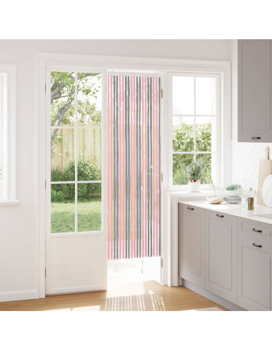 Tenda per insetti in chenille Grigio Argento e Rosa 56 x 185 cm