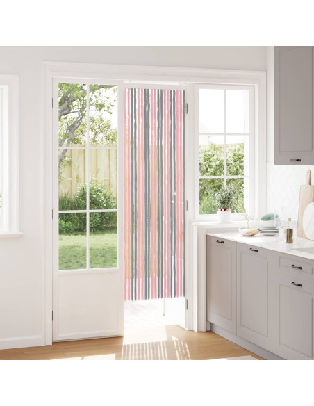 Tenda per insetti in chenille Grigio Argento e Rosa 56 x 185 cm