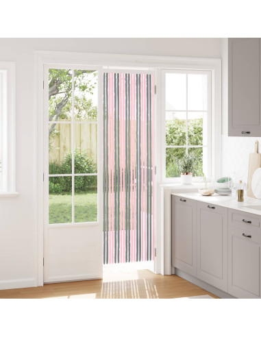 Tenda per insetti in chenille Grigio Argento e Rosa 56 x 200 cm