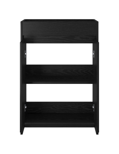 Mobiletto da Bagno Sotto Lavabo Rovere Nero 56 x 37,5 x 81 cm