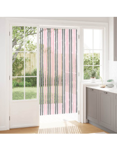 Tenda per insetti in chenille Grigio Argento e Rosa 90 x 200 cm