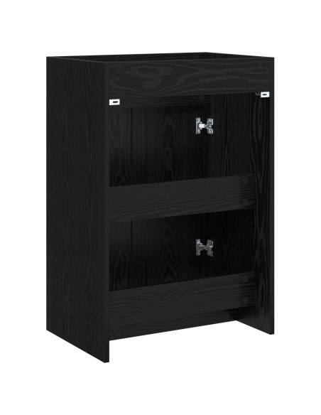 Mobiletto da Bagno Sotto Lavabo Rovere Nero 56 x 37,5 x 81 cm